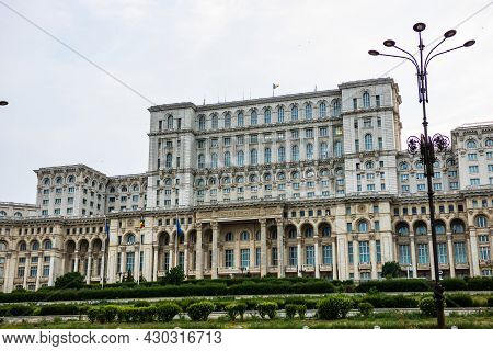 Palace Of Parliament At Night Time, Bucharest, Romania