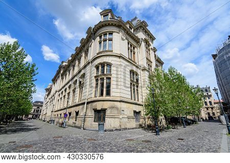 Bucharest, Romania - 6 May 2021: Old Buildings With Bars And Restaurants On French Street  (strada F