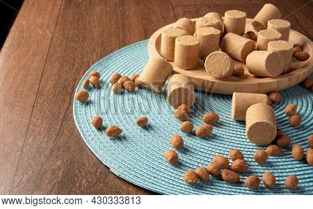 Peanut Candy (paçoca Or Pacoca) Traditional Brazilian Candy Based On Peanuts, And Also Peanuts Laid 