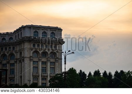 Palace Of Parliament At Night Time, Bucharest, Romania