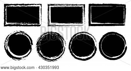 Watercolor Brush Grunge Shapes For Banner Design. Grunge Background. Ink Drops. Vector Illustration.