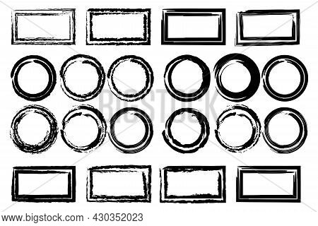 Watercolor Brush Grunge Shapes For Banner Design. Grunge Background. Ink Drops. Vector Illustration.