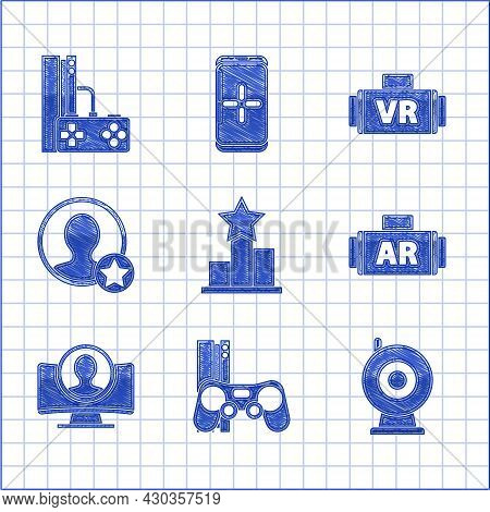 Set Star, Game Console With Joystick, Web Camera, Ar, Augmented Reality, Create Account Screen, Prem