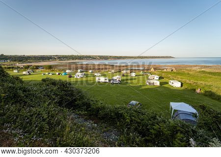 Skysea Caravan And Camping Site, The Seafront, Port Eynon, Gower, Swansea, South Wales, The United K