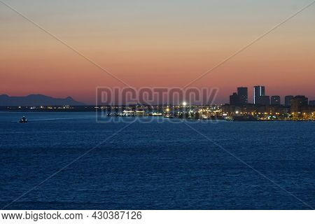 Sun Set At Izmir Alsancak Kordon Turkey