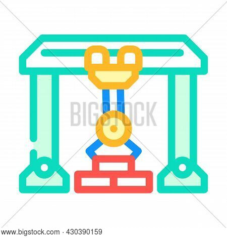 Crane Robot Color Icon Vector. Crane Robot Sign. Isolated Symbol Illustration