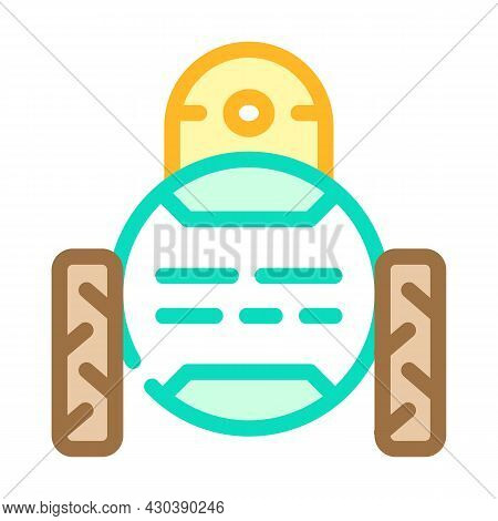 Child Robot Color Icon Vector. Child Robot Sign. Isolated Symbol Illustration