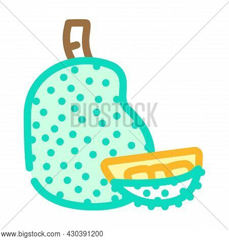 Jackfruit Fruit Color Icon Vector. Jackfruit Fruit Sign. Isolated Symbol Illustration