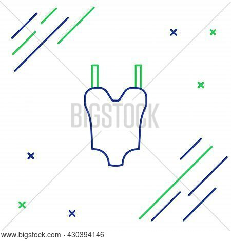 Line Summer Beach Swimsuit Icon Isolated On White Background. Beach Women Fashion. Colorful Outline 