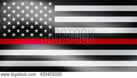 Thin Red Line Firefighter Flag. Usa Flag. Remembering, Memories On Fallen Fire Fighters Officers On 