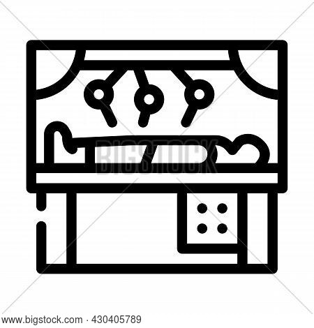 Robot Doing Surgery Operation Line Icon Vector. Robot Doing Surgery Operation Sign. Isolated Contour