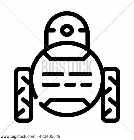 Child Robot Line Icon Vector. Child Robot Sign. Isolated Contour Symbol Black Illustration