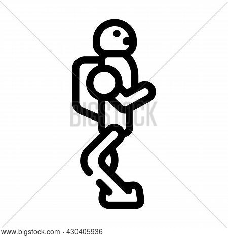 Cyborg Robot Technology Line Icon Vector. Cyborg Robot Technology Sign. Isolated Contour Symbol Blac