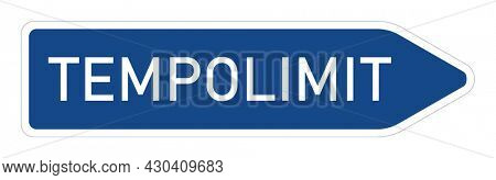 An illustration of a German street sign with text speed limit in german language