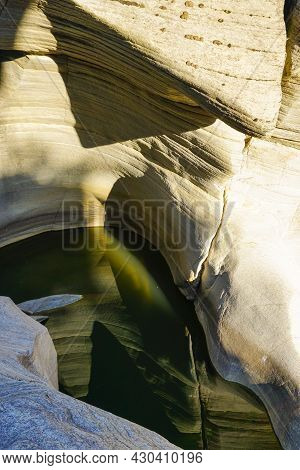 Tas Yaran Valley In Usak Turkey. Natural Rock Formations Created By The Flowing Water