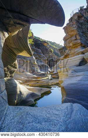 Tas Yaran Valley In Usak Turkey. Natural Rock Formations Created By The Flowing Water