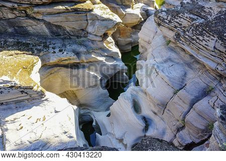 Tas Yaran Valley In Usak Turkey. Natural Rock Formations Created By The Flowing Water