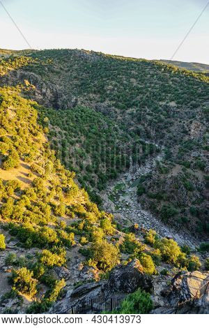 Tas Yaran Valley In Usak Turkey. Natural Rock Formations Created By The Flowing Water