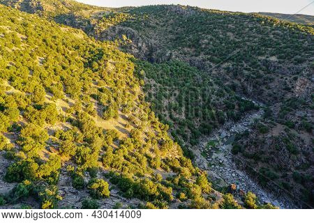 Tas Yaran Valley In Usak Turkey. Natural Rock Formations Created By The Flowing Water