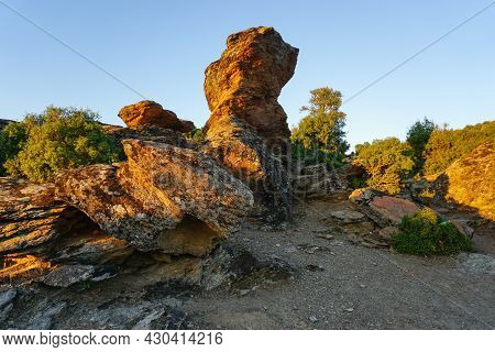 Tas Yaran Valley In Usak Turkey. Natural Rock Formations Created By The Flowing Water