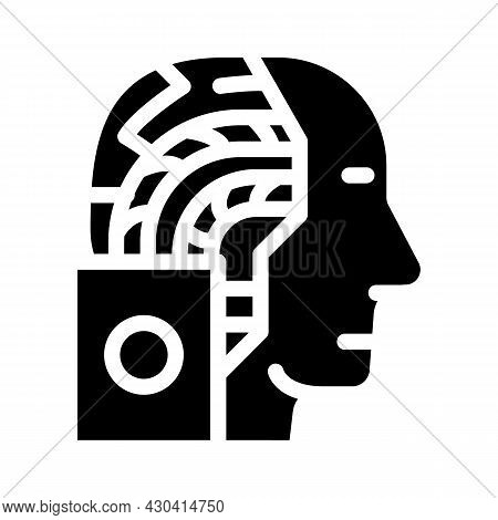 Artificial Intelligence Robot Glyph Icon Vector. Artificial Intelligence Robot Sign. Isolated Contou