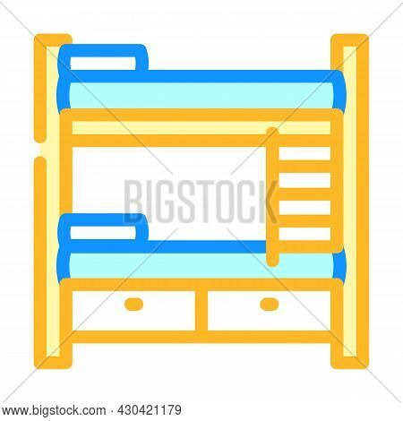Multilevel Bed Furniture Color Icon Vector. Multilevel Bed Furniture Sign. Isolated Symbol Illustrat