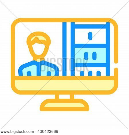 Online Presentation Color Icon Vector. Online Presentation Sign. Isolated Symbol Illustration