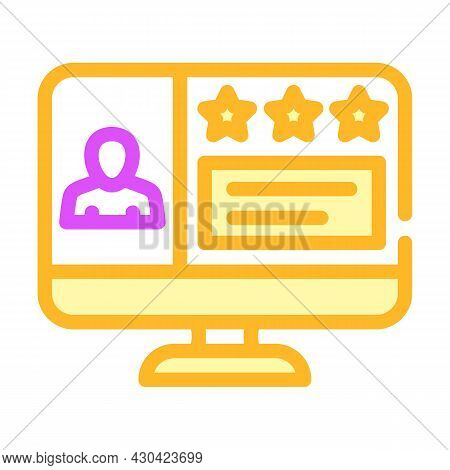Review Video Call Color Icon Vector. Review Video Call Sign. Isolated Symbol Illustration
