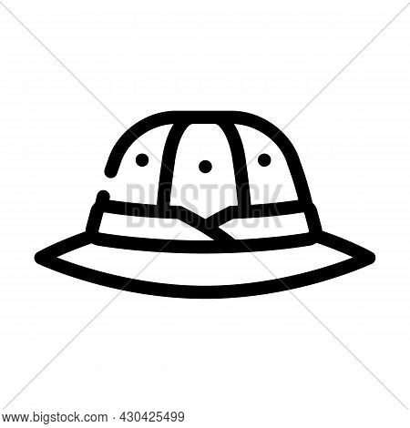 Hat Hunter Line Icon Vector. Hat Hunter Sign. Isolated Contour Symbol Black Illustration