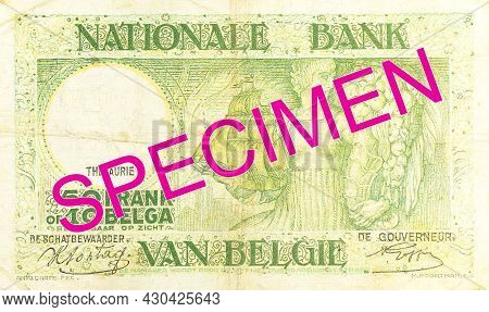 A Single Historic 50 Belgian Franc Note (1942) Obverse