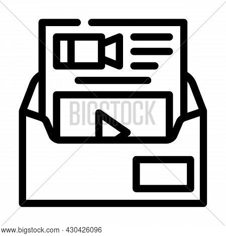 Invitation For Video Conference Line Icon Vector. Invitation For Video Conference Sign. Isolated Con