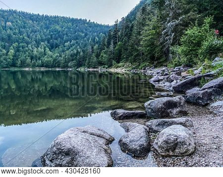 Lac des corbeaux Banks, La Bresse, Vosges, France