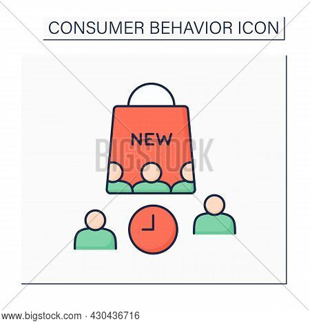 Laggards Color Icon. Consumer Groups Avoid Change And Are Not Willing To Adopt New Products. Waiting
