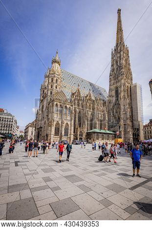Cathedral St Stephan In Vienna Called Stephansdom In The City Center - Vienna, Austria - August 1, 2