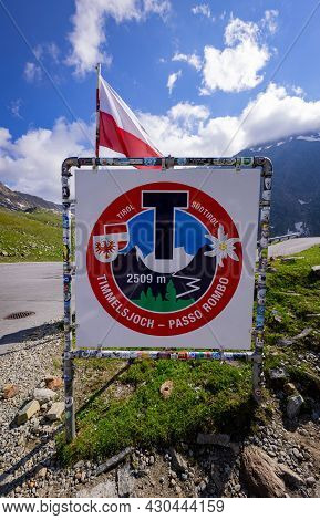 On The Top Of Timmelsjoch High Alpine Road In The Austrian Alps Also Called Passo Rombo - Timmelsjoc