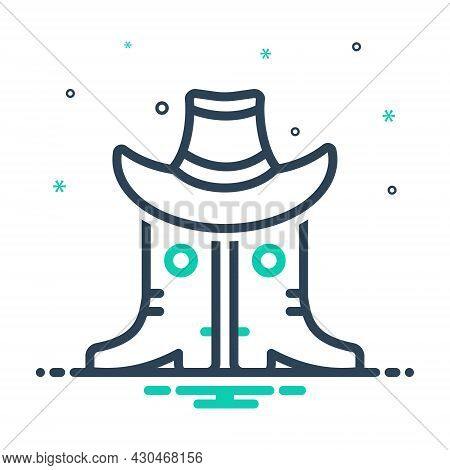Mix Icon For Western Cowboy Hat Dress Carnival-costume Country Footware Boots