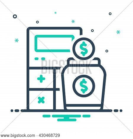Mix Icon For Income Earning Wages Revenue Finances Yield Calculator Money Received Stipend