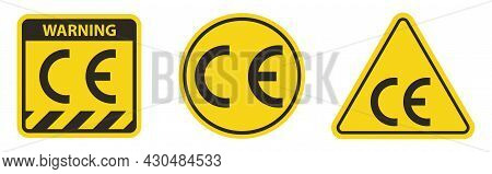 Ce Mark Symbol Sign On White Background
