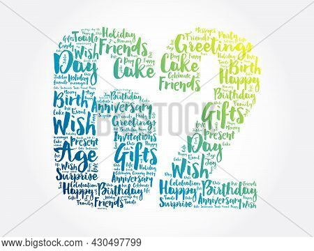 Happy 62nd Birthday Word Cloud, Holiday Concept Background