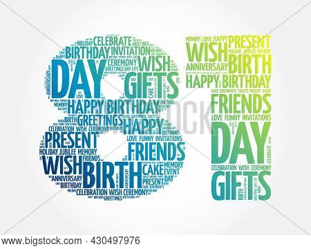Happy 81st Birthday Word Cloud, Holiday Concept Background