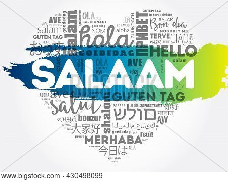 Salaam (hello Greeting In Persian,farsi) Love Heart Word Cloud In Different Languages Of The World