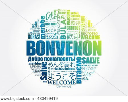 Bonvenon (welcome In Esperanto) Word Cloud In Different Languages