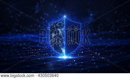 The Background Of Cyber Data Protection And Technology. Technology Concept Security Privacy Business