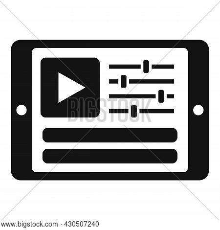 Tablet Video Edit Icon Simple Vector. Film Editor. Top Camera