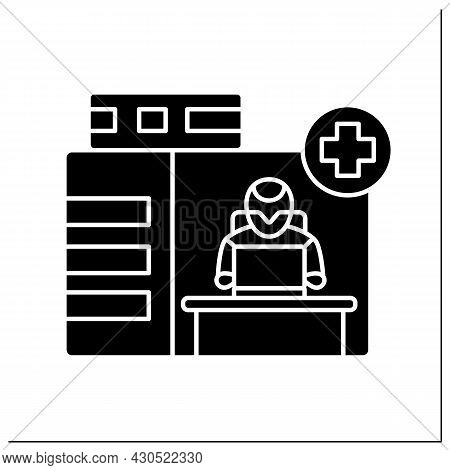 Ai In Medicine Glyph Icon. Emergency Service. Modern Technologies In Medical Sphere. Ai Diagnostic C