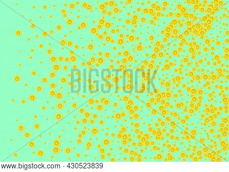 Bright Fruit Background Green Vector. Food Pattern. Bright Fruit Simple. Graphic Yellow Decoration.