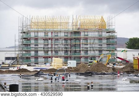 New Housing Development In Progress Building Houses For Increased Demand For Buyers