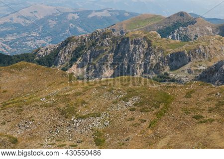 Amazing View Of Valley From The Summit Of Mount Terminillo During The Summer, Located In Apennine Ra