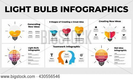 Creative Thinking Infographics. Presentation Slide Template. Generating Idea Light Bulb Layout. Huma