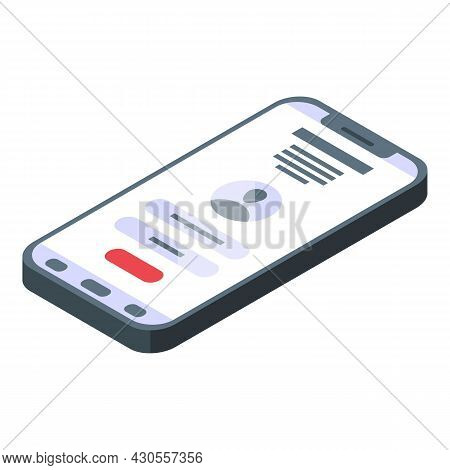 Smartphone Incognito Icon Isometric Vector. Phone Call. Mobile Espionage